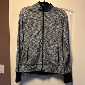 Women's Gray and Black Zip-Up Workout Jacket